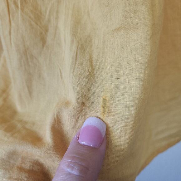 Roper Womens Boho Cottagecore Peasant Bell Sleeve Organic Cotton Yellow Top‎ XS - Picture 5 of 12